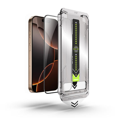 Techsuit TitanGlass skärmskydd för Apple iPhone 16 Pro Max, härdat glas, full limning, svart