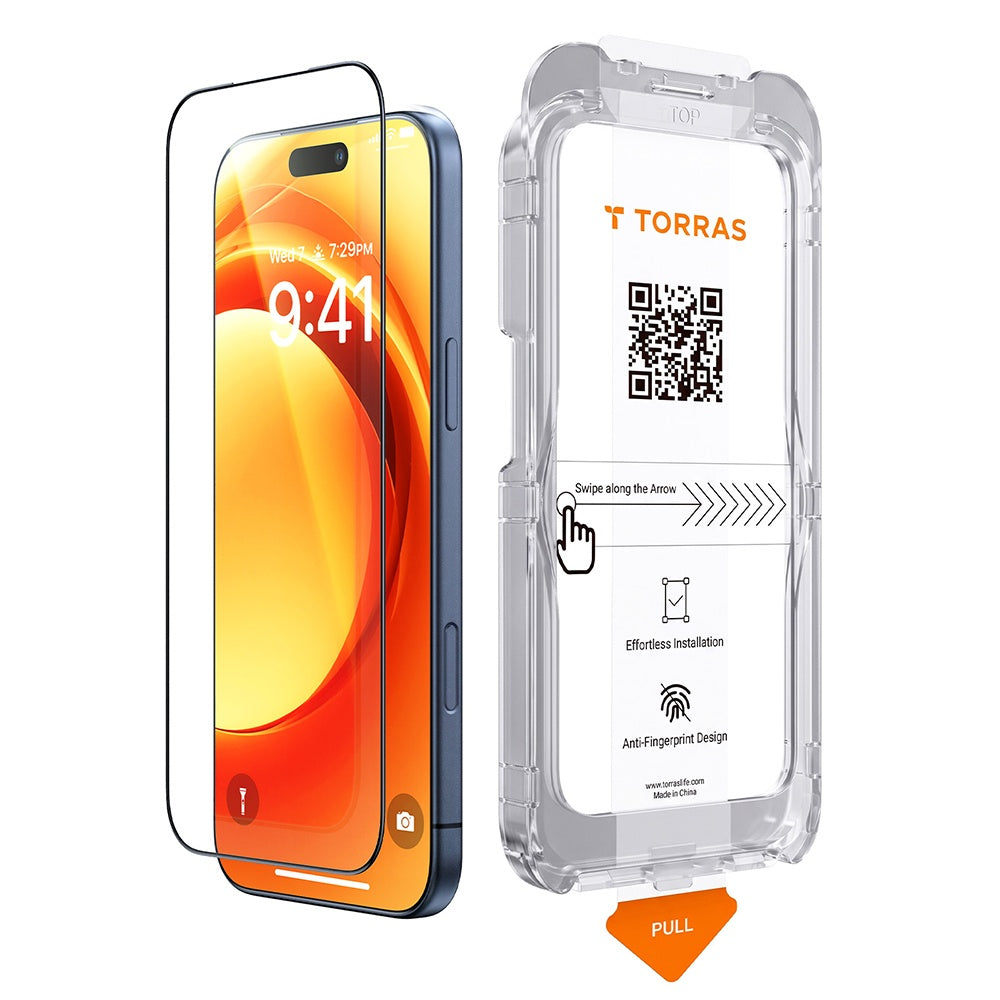Torras HD Shield skärmskydd för Apple iPhone 18 Pro Max / 17 Pro Max, härdat glas, full limning, svart
