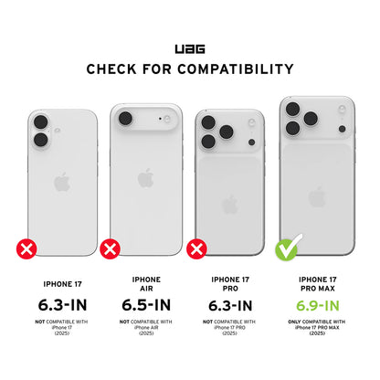 Skärmskydd Urban Armor Gear Shield för Apple iPhone 17 Pro Max, Härdat Glas, Full Lim, Svart