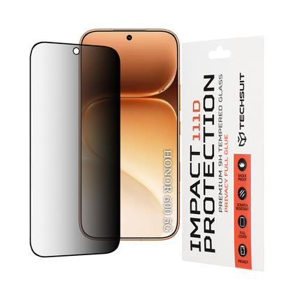 Privacy Techsuit skyddsfodral för Honor 600 Pro / 600, härdat glas, full lim, 111D
