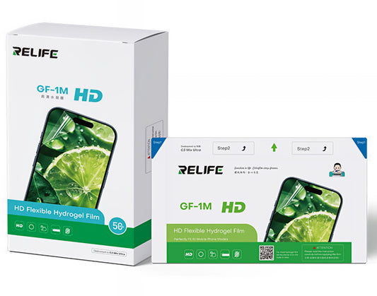 Hydrogel / TPU-film Relife GF-1M för UV-vakuumlamineringsmaskin Sunshine C3 Mix Ultra, 120mm x 210mm, Set om 50 stycken