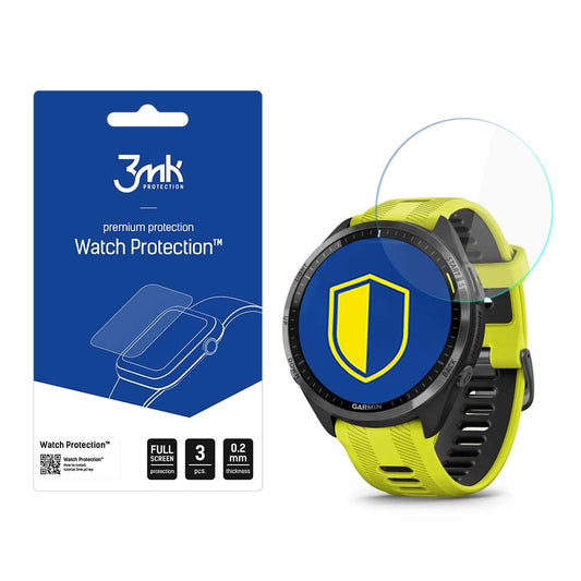 3MK Arc Skyddsfolie för Garmin Forerunner 965, Set om 3 stycken, Plast