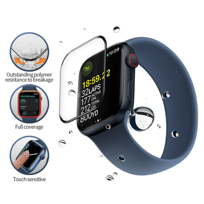 Blueo High Molecule Skyddsfolie för Apple Watch 8 / 7 41mm-serien, Härdat glas, Svart