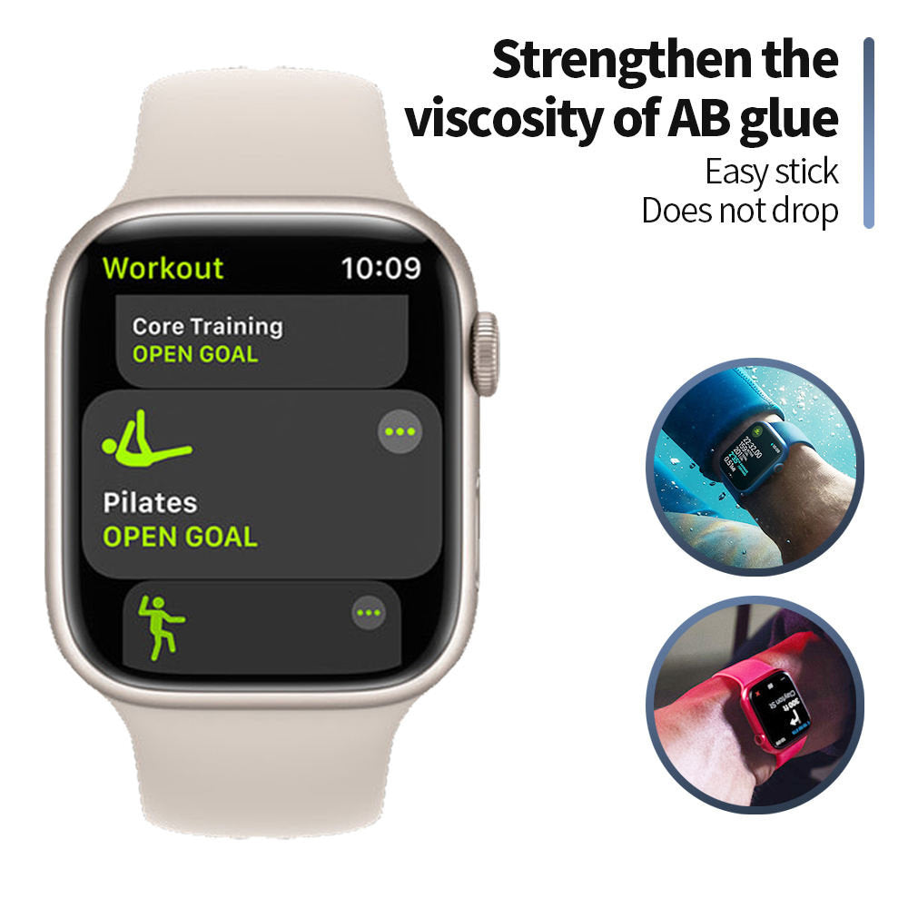 Blueo High Molecule Skyddsfolie för Apple Watch 8 / 7 41mm-serien, Härdat glas, Svart