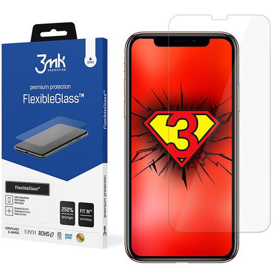 Skärmskydd 3MK FlexibleGlass för Apple iPhone 11 / XR, Flexibelt Glas, Fullt Lim