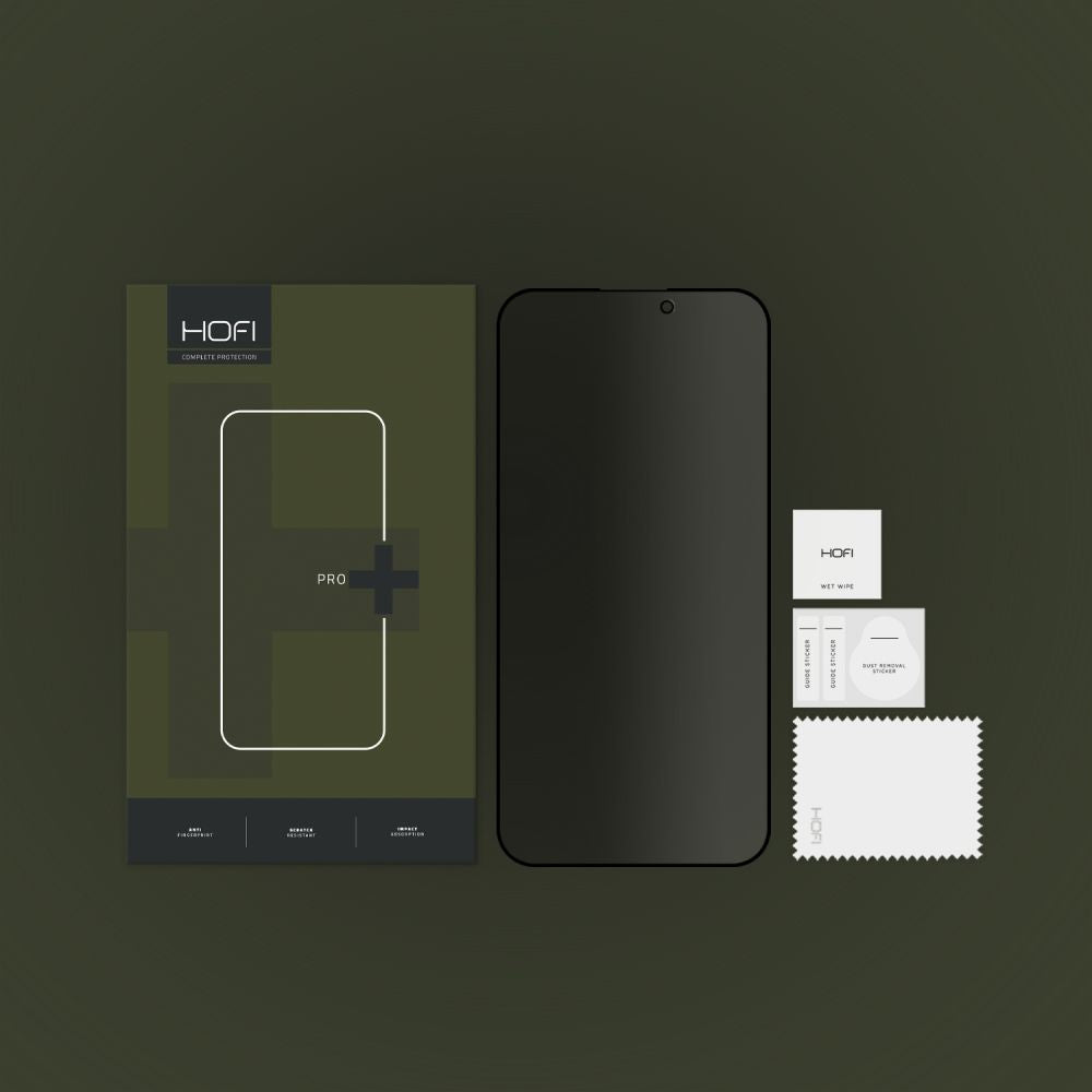 Integritetsskärmskydd HOFI PRO+ för Apple iPhone 14 Pro, Härdat glas, Fullt lim