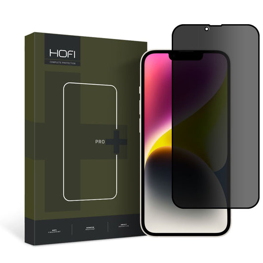 Integritetsskärmskydd HOFI PRO+ för Apple iPhone 17e / 16e / 14 / 13 Pro, Härdat glas, Fullt lim