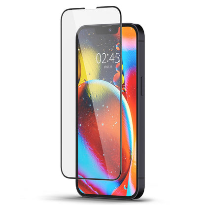 Skärmskydd Spigen GlastR Slim för Apple iPhone 17e / 16e / 14 / 13 Pro, Härdat Glas, Full Lim, Svart AGL03392