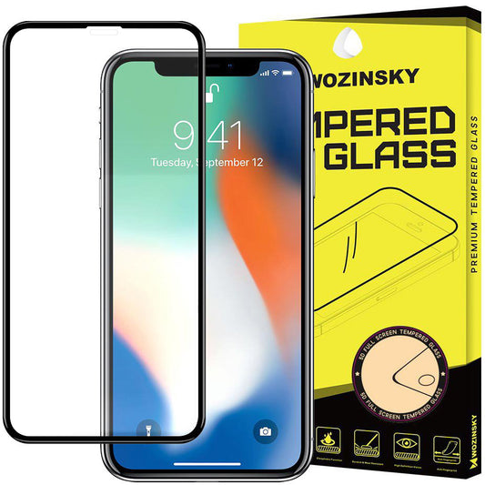 WZK skärmskydd för Apple iPhone 11 / XR, härdat glas, full limning, svart