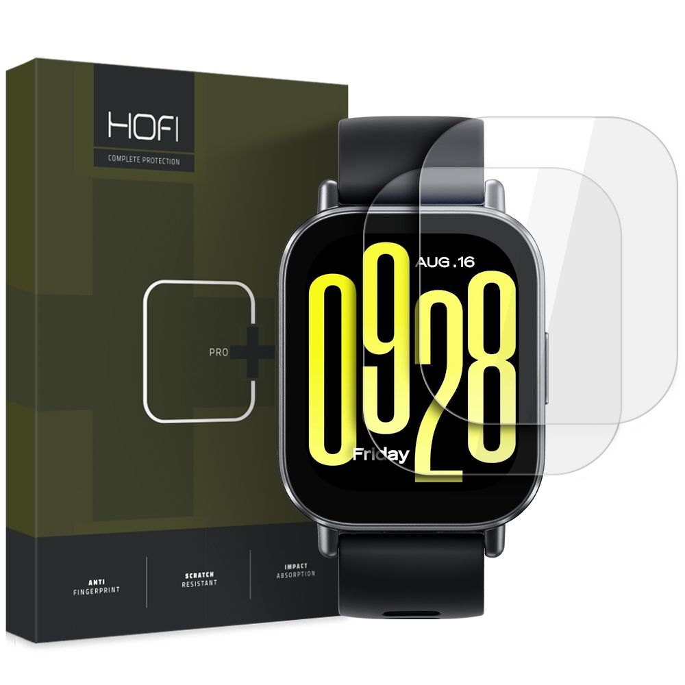 HOFI Glass PRO+ skyddsfodral för Xiaomi Redmi Watch 5 Active, Set om 2 stycken, Härdat glas