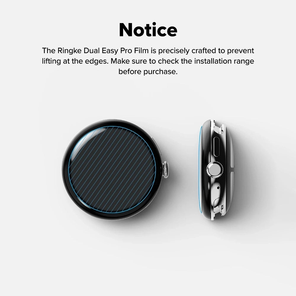 Skyddsfilm Ringke Dual Easy Pro för Google Pixel Watch 4 41mm, Set med 2 stycken, Plast