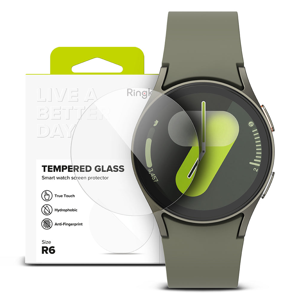 Ringke R6 Skyddsfodral för Samsung Galaxy Watch7 44mm, Set om 4 stycken, Härdat glas