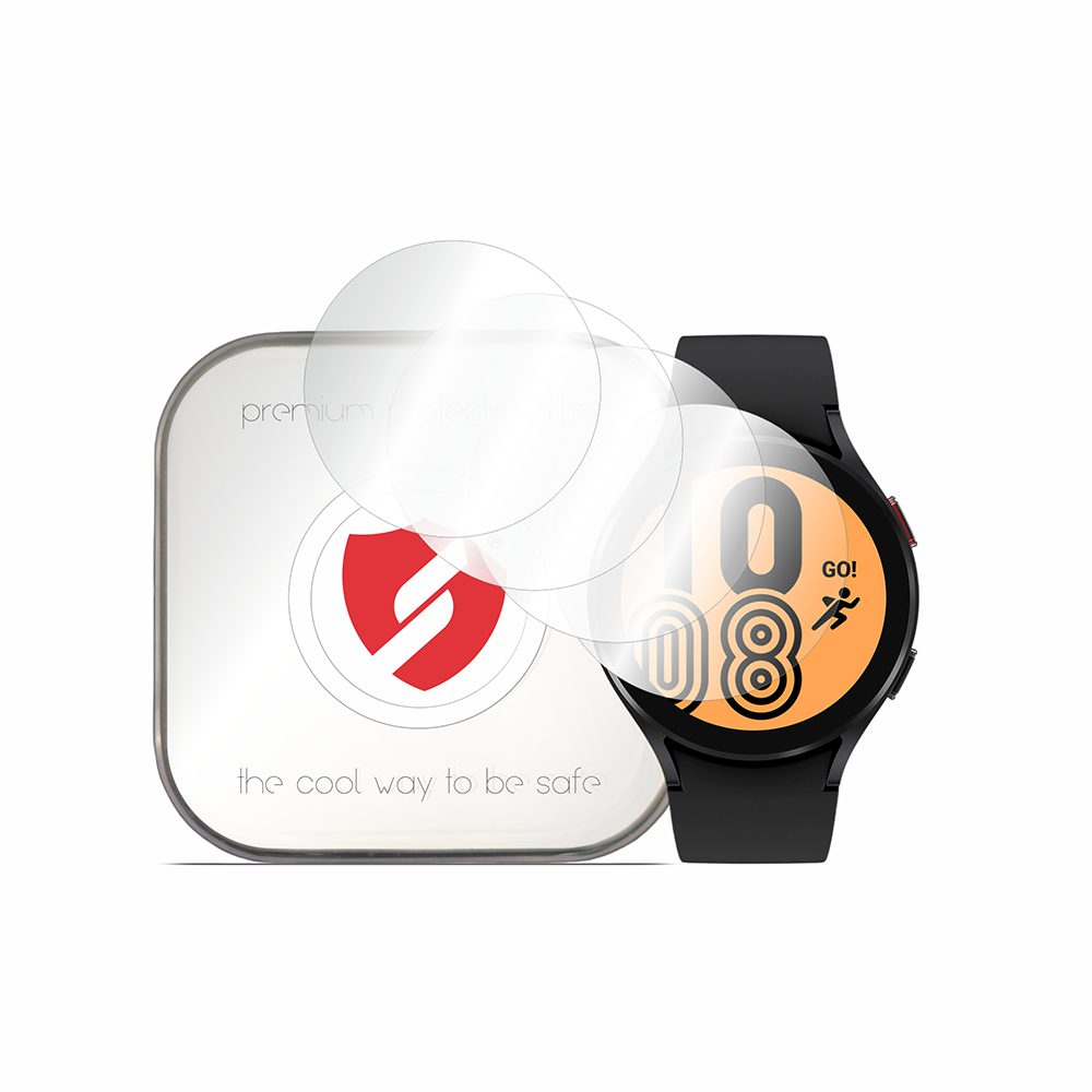Smart Protection Premium Classic skyddsfodral för Samsung Galaxy Watch4 44mm, Set med 4 stycken, Plast