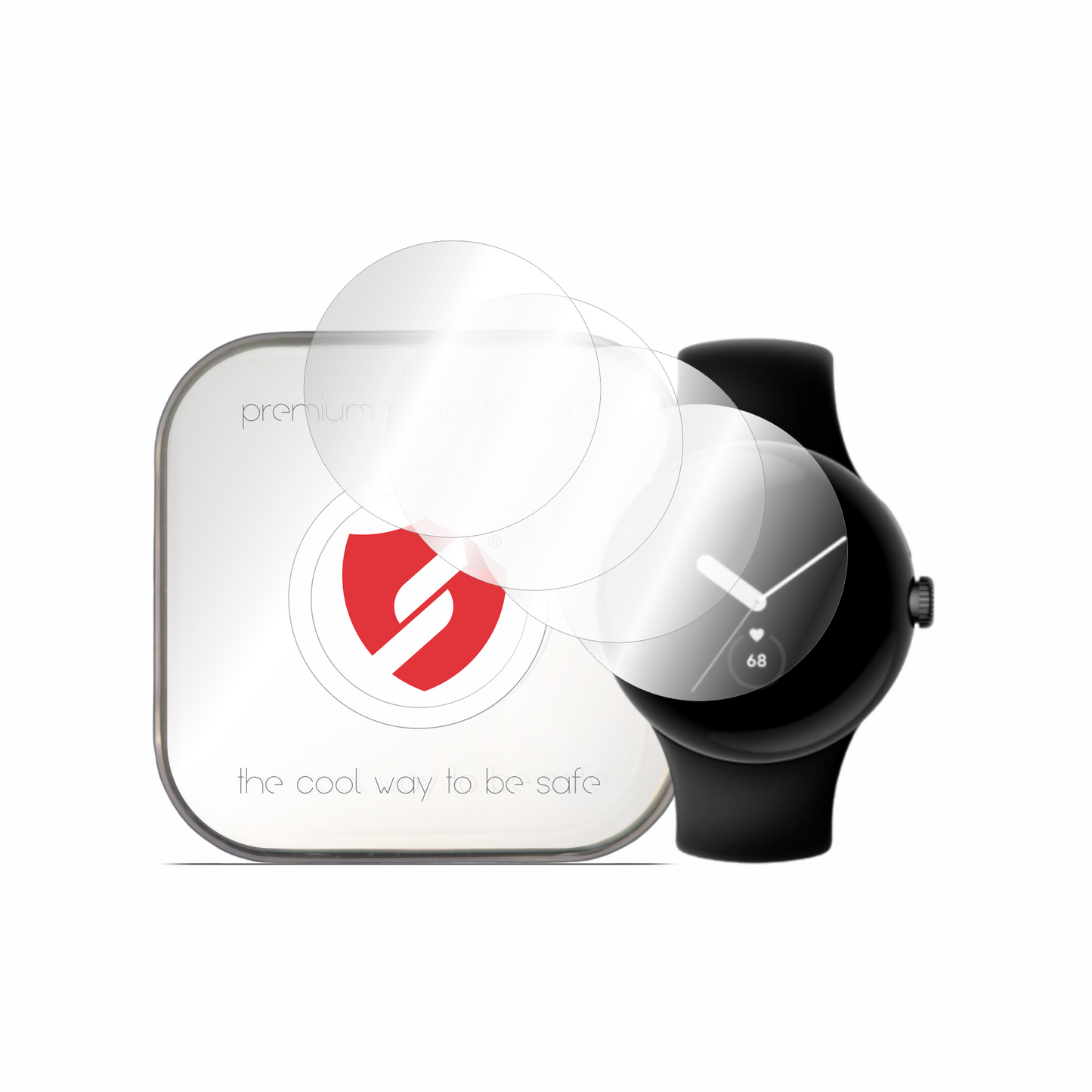 Smart Protection Premium Classic skyddsfilm för Google Pixel Watch 2 / Watch, set om 4 stycken, plast