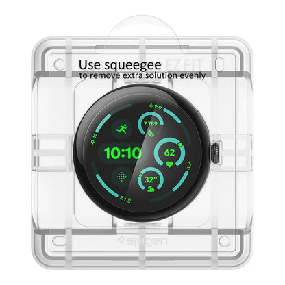 Spigen Elite Shield EZ FIT skyddsfilm för Google Pixel Watch 41mm-serien, set om 2 stycken, härdat glas, transparent AFL08524