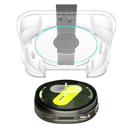 Spigen GlastR EZ FIT skyddsfilm för Samsung Galaxy Watch8 44mm, Set med 2 stycken, Härdat glas AGL09874