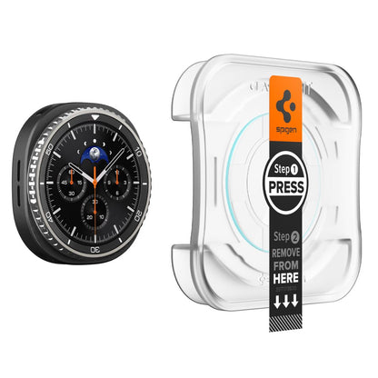 Spigen GlastR EZ FIT Skärmskydd för Samsung Galaxy Watch8 Classic, Set med 2 stycken, Härdat Glas AGL09877