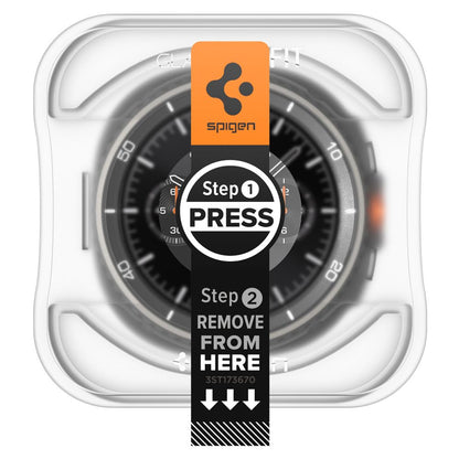 Spigen GlastR EZ FIT Skärmskydd för Samsung Galaxy Watch8 Classic, Set med 2 stycken, Härdat Glas AGL09877