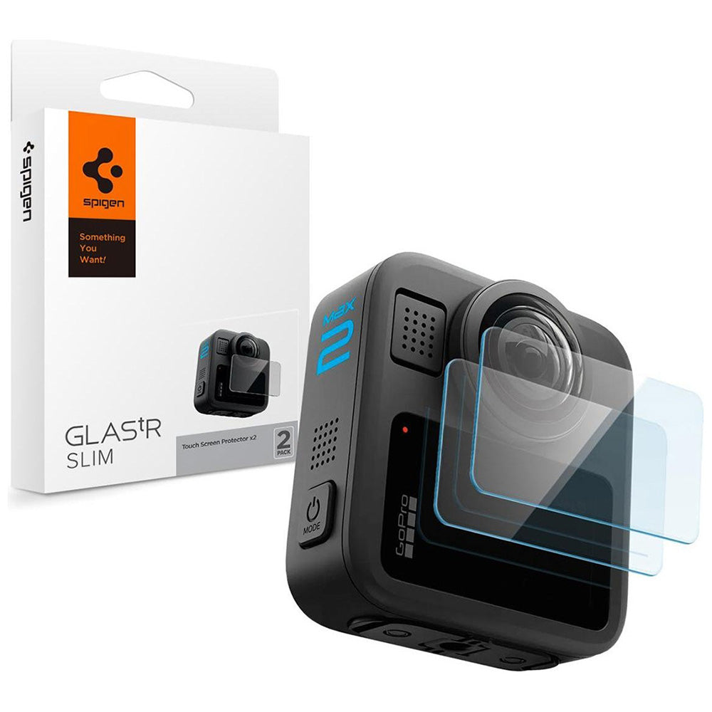 Skärmskydd Spigen GlastR Slim för GoPro Max 2, Set med 2 stycken, Härdat glas AGL11230