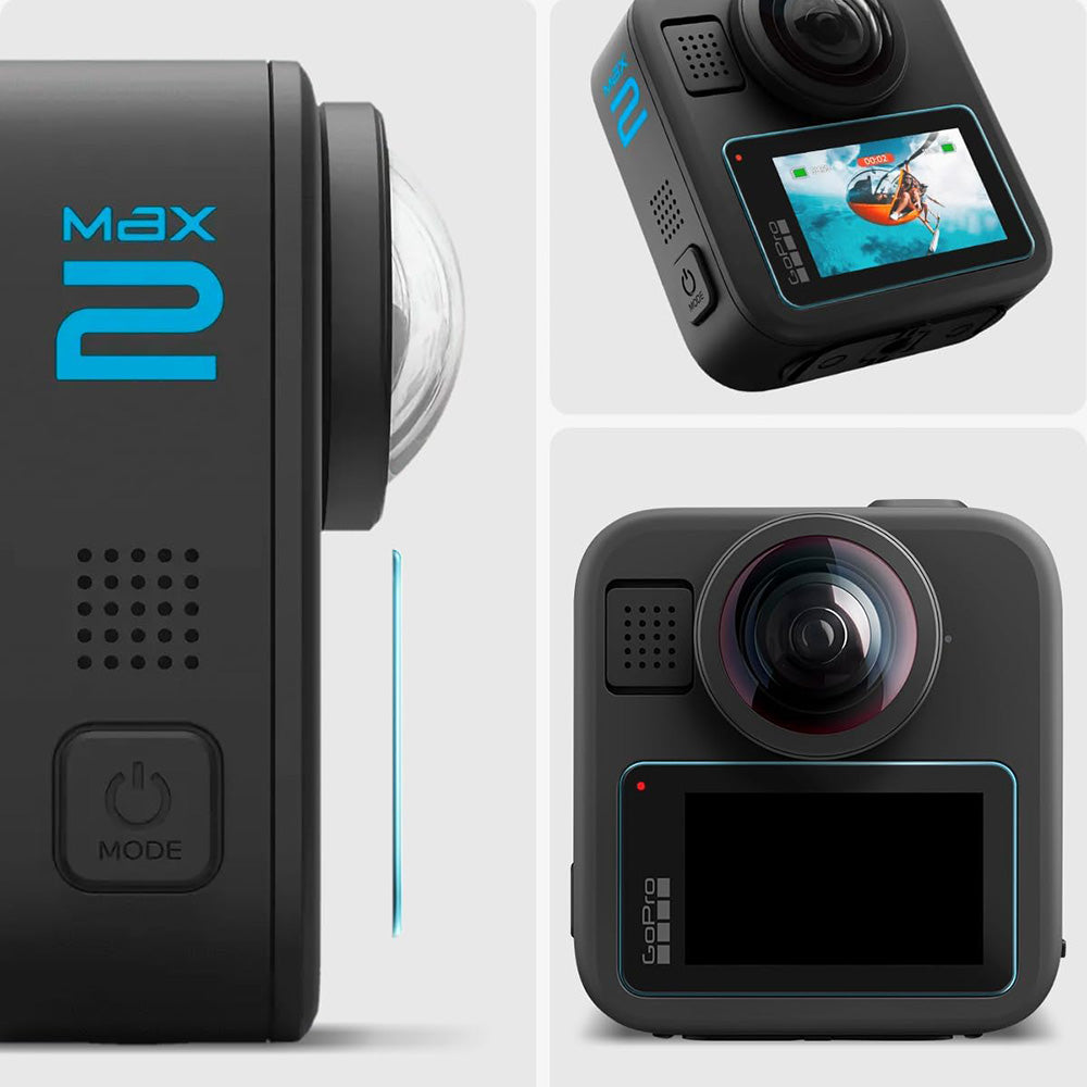 Skärmskydd Spigen GlastR Slim för GoPro Max 2, Set med 2 stycken, Härdat glas AGL11230