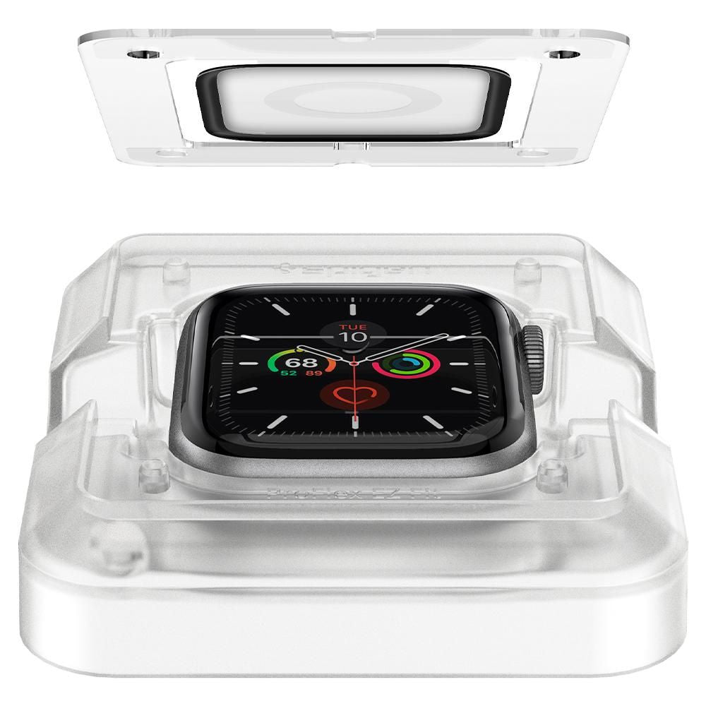 Spigen ProFlex EZ FIT skyddsfilm för Apple Watch 44mm Series, Set med 2 stycken, Flexibelt glas, Svart