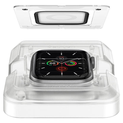 Spigen ProFlex EZ FIT skyddsfilm för Apple Watch 44mm Series, Set med 2 stycken, Flexibelt glas, Svart