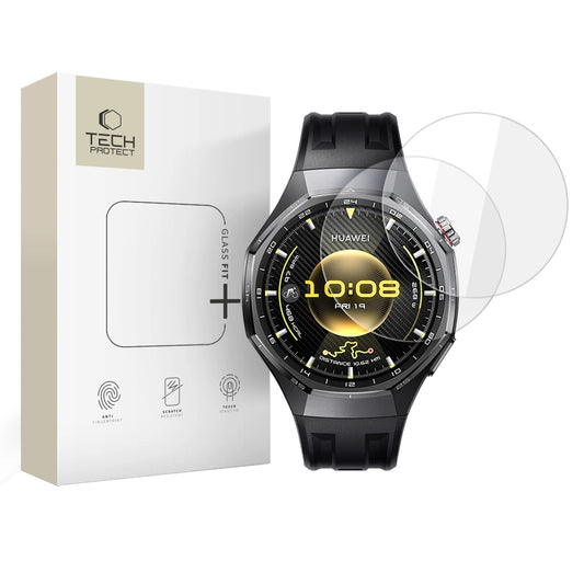Skyddsfilm Tech-Protect Fit+ för Huawei Watch GT 6 Pro, Set med 2 stycken, Härdat glas