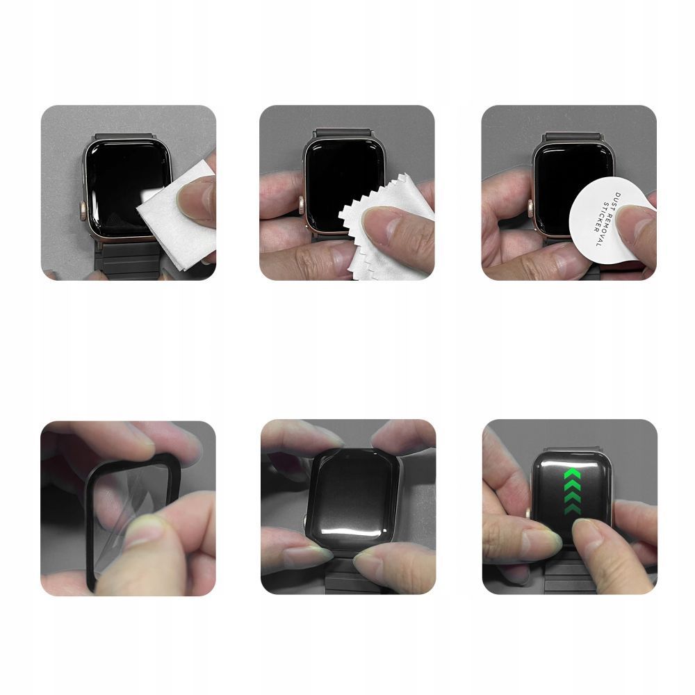 Tech-Protect Flex+ Protection Film for Apple Watch 46mm Series, Set of 2 Pieces, Flexible Glass, Black