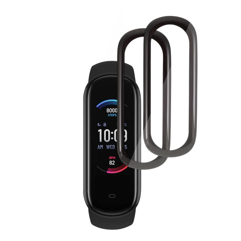 Skyddsfilm Techsuit Nano Flex för Amazfit Band 5, Set med 2 stycken, Plast, Svart
