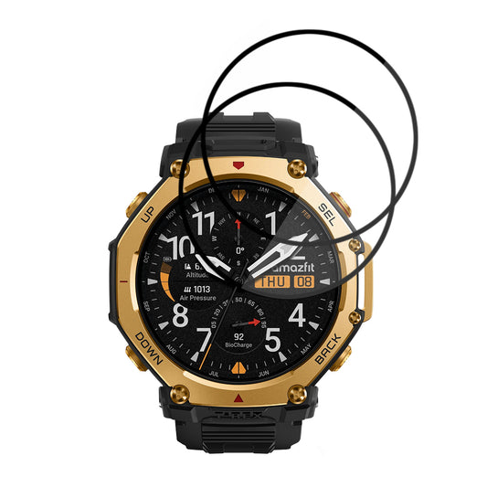 Skyddsfilm Techsuit Nano Flex för Amazfit T-Rex 3 Pro 48mm, Set med 2 stycken, Plast, Svart