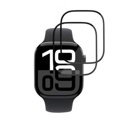 Skyddsfilm Techsuit Nano Flex för Apple Watch Series 10 / 11 46mm, Set med 2 stycken, Plast, Svart