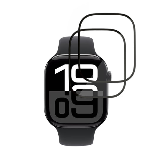Skyddsfilm Techsuit Nano Flex för Apple Watch Series 10 / 11 46mm, Set med 2 stycken, Plast, Svart