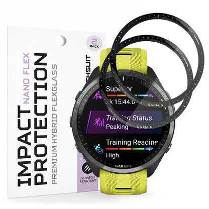 Skyddsfilm Techsuit Nano Flex för Garmin Forerunner 965, Set med 2 stycken, Plast, Svart