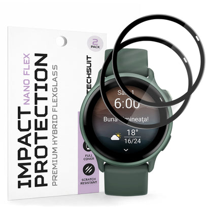 Skyddsfilm Techsuit Nano Flex för Garmin vivoactive 6, Set med 2 stycken, Plast, Svart