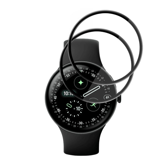 Skyddsfilm Techsuit Nano Flex för Google Pixel Watch 4 45mm, Set med 2 stycken, Plast, Svart