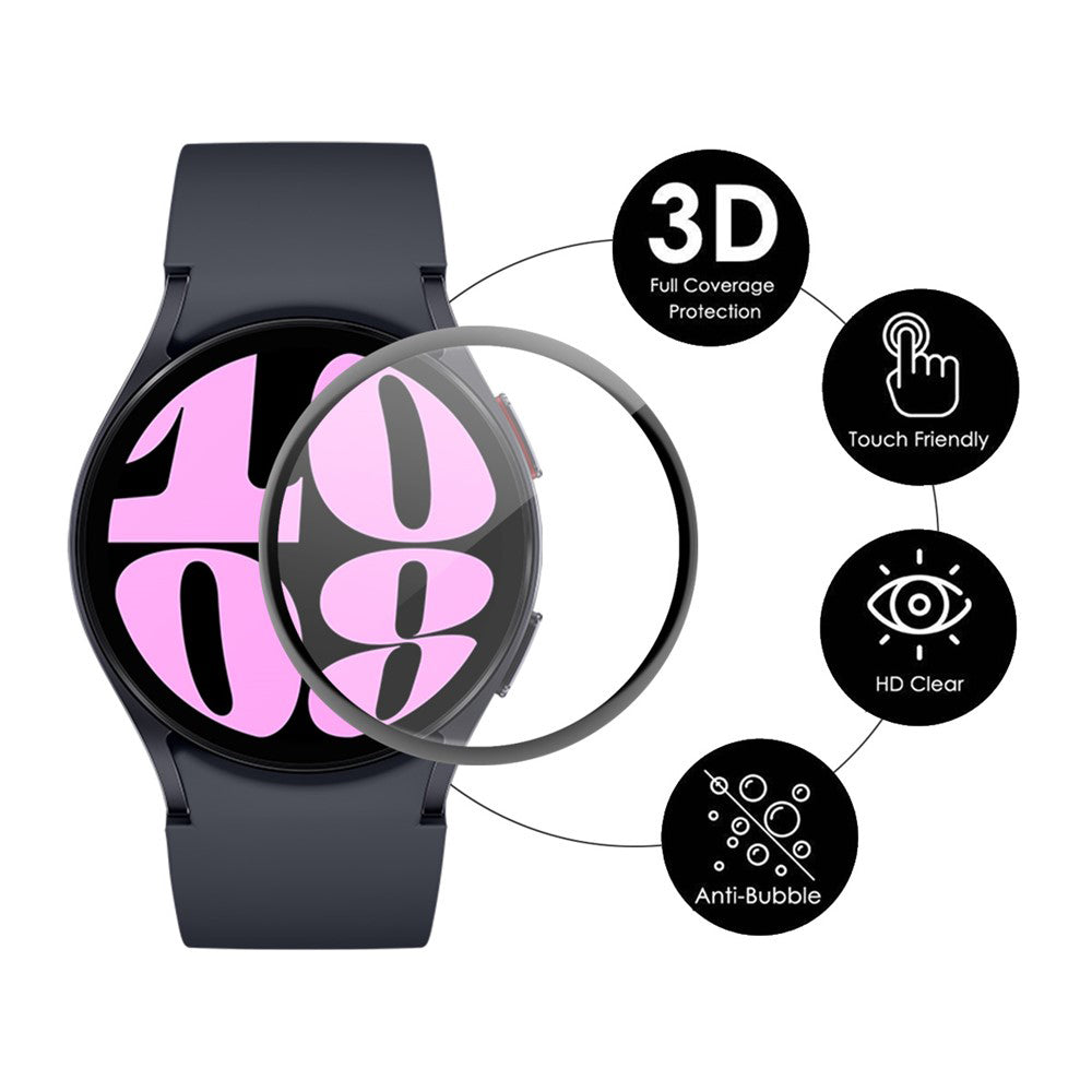 Techsuit Nano Flex Skyddsfodral för Honor Watch 6, Plast, Set om 2 stycken, Svart