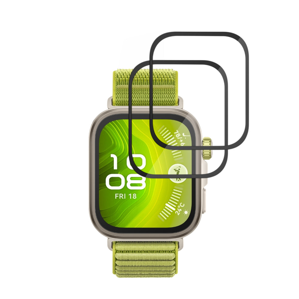 Skyddsfilm Techsuit Nano Flex för Huawei Watch Fit 4 Pro, Set med 2 stycken, Plast, Svart