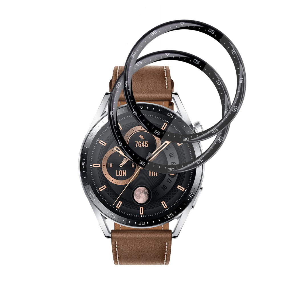 Techsuit Nano Flex Protection Film for Huawei Watch GT 3 46mm, Set of 2 Pieces, Plastic, Black