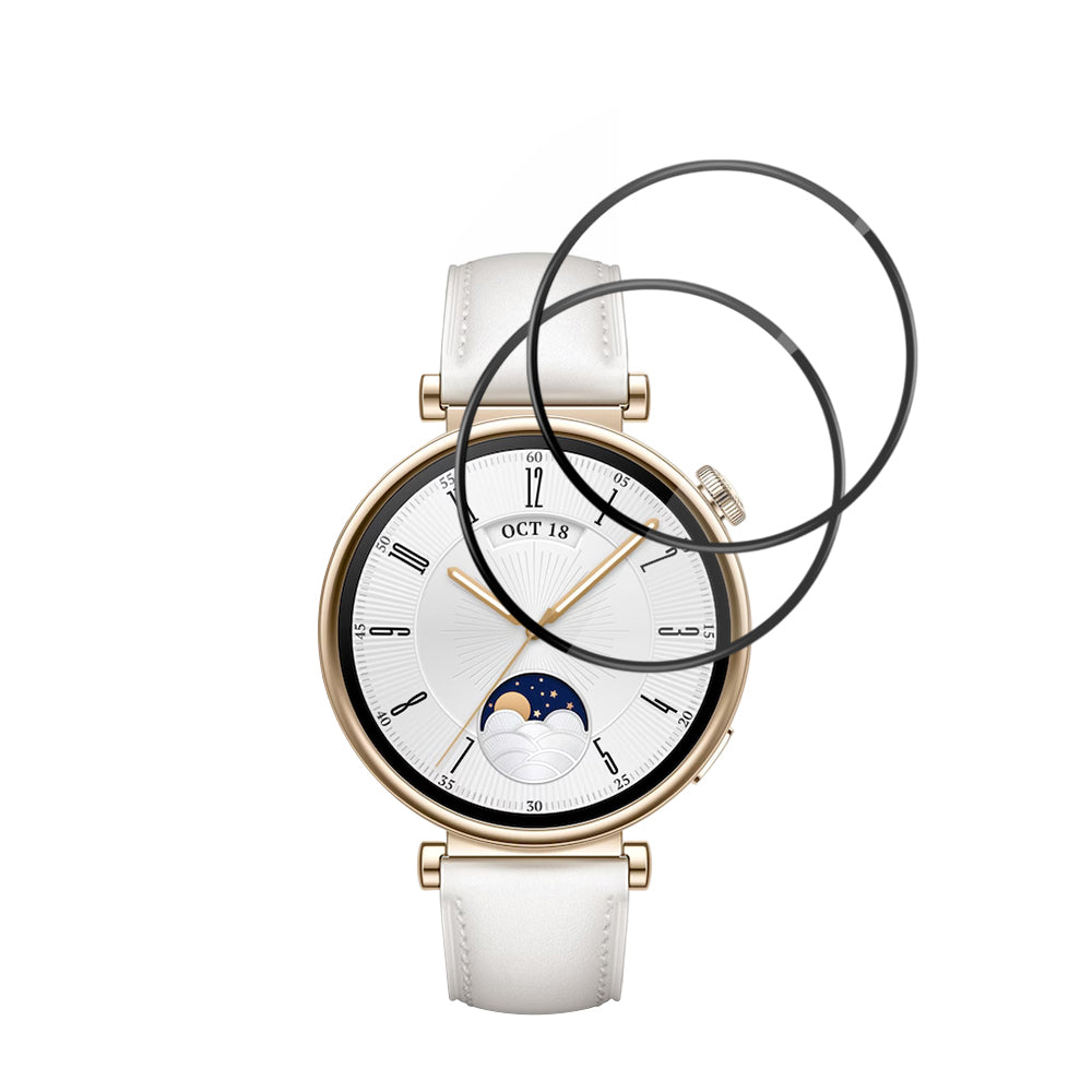 Skyddsfilm Techsuit Nano Flex för Huawei Watch GT 4 41mm, Set med 2 stycken, Plast, Svart