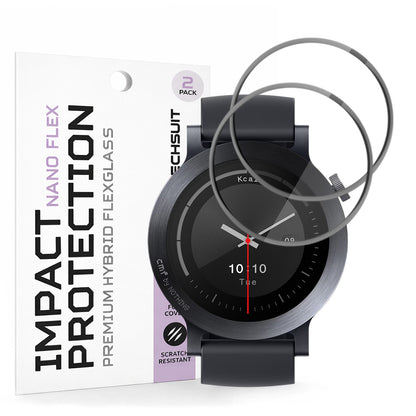 Skyddsfilm Techsuit Nano Flex för Nothing CMF Watch 3 Pro, Set med 2 stycken, Plast, Svart