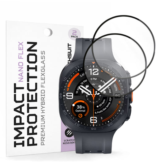Techsuit Nano Flex Skyddsfodral för Samsung Galaxy Watch Ultra2, Plast, Set om 2 stycken, Svart
