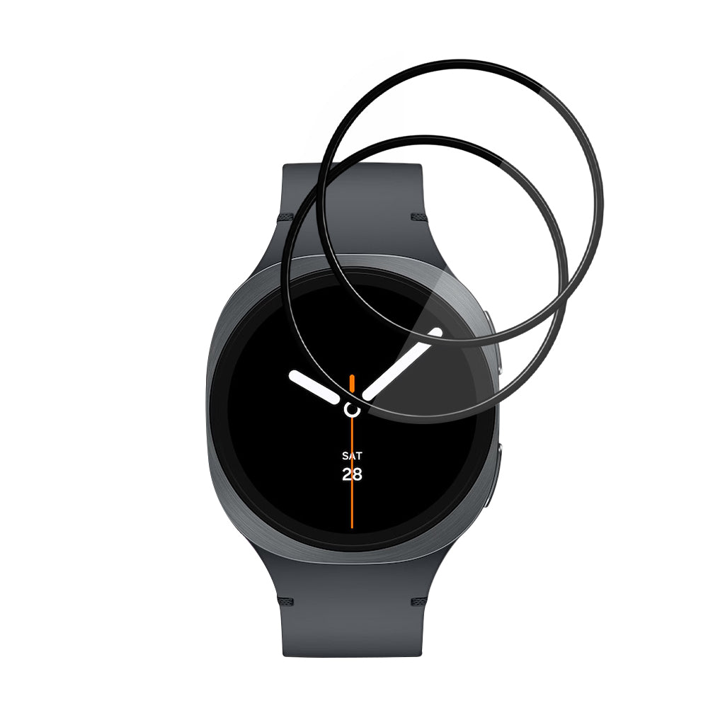 Skyddsfilm Techsuit Nano Flex för Samsung Galaxy Watch8 40mm, Set med 2 stycken, Plast, Svart