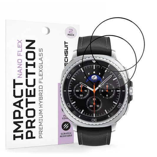 Techsuit Nano Flex Protection Film for Samsung Galaxy Watch8 Classic, Set of 2 Pieces, Plastic, Black
