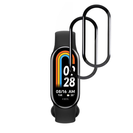 Skyddsfilm Techsuit Nano Flex för Xiaomi Smart Band 8, Set med 2 stycken, Plast, Svart