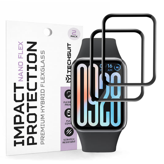Skyddsfilm Techsuit Nano Flex för Xiaomi Smart Band 9 Pro, Set med 2 stycken, Plast, Svart