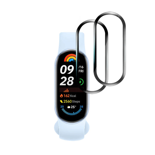 Skyddsfilm Techsuit Nano Flex för Xiaomi Smart Band 9, Set med 2 stycken, Plast, Svart