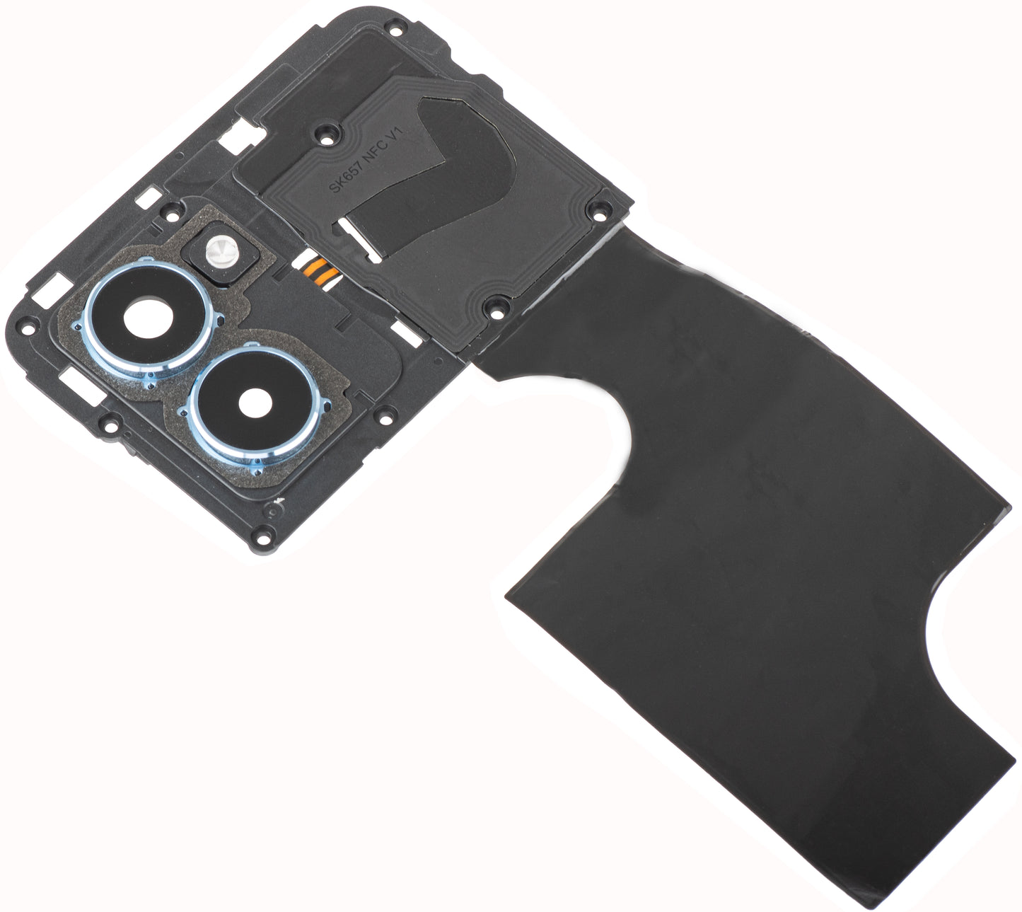 Bakre Kameraglas - Blixt - Inre Ram - NFC Antenn HMD Pulse Pro, med Ram, Silver, Service Pack 286954396
