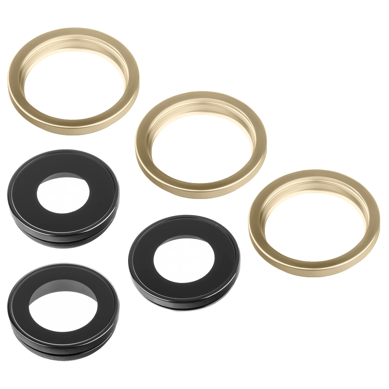 Kameraglas baksida Apple iPhone 12 Pro, Wide + UltraWide + Telephoto, med ram, Guld