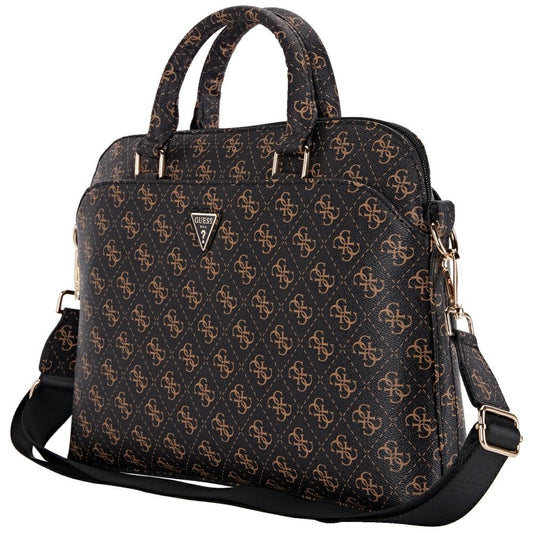Guess 4G Triangle Logo väska för Laptop 15 tum, Svart Brun