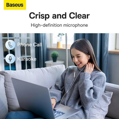 Handsfree 3.5mm Baseus Encok H18, Vit